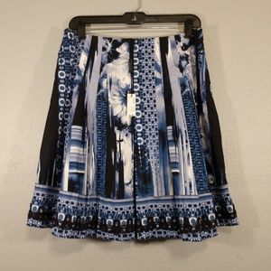 Elie Tahari Pleated Cotton Alexandra Skirt Size 10